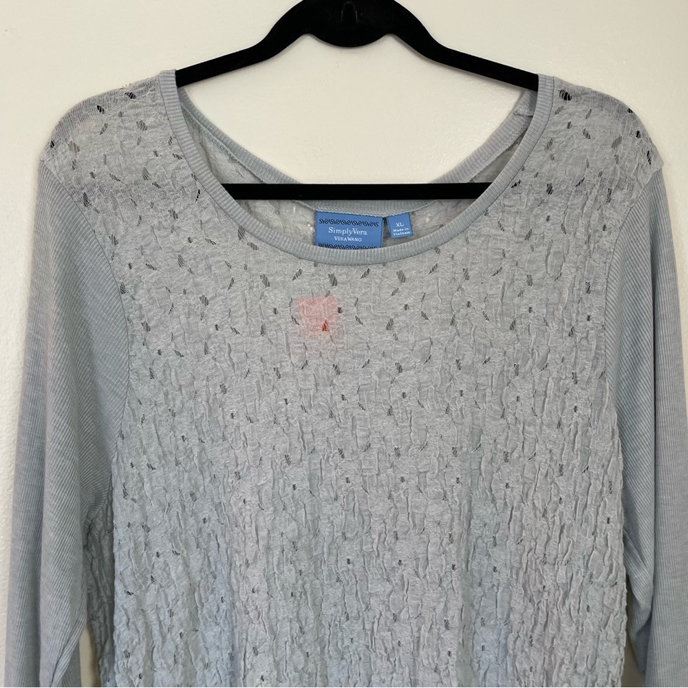 Simply Vera | Gray Long Sleeve Top | Size XL - Picture 7 of 12